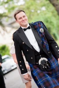 Dudelsackspieler Björn Frauendienst im Prince Charlie Outfit